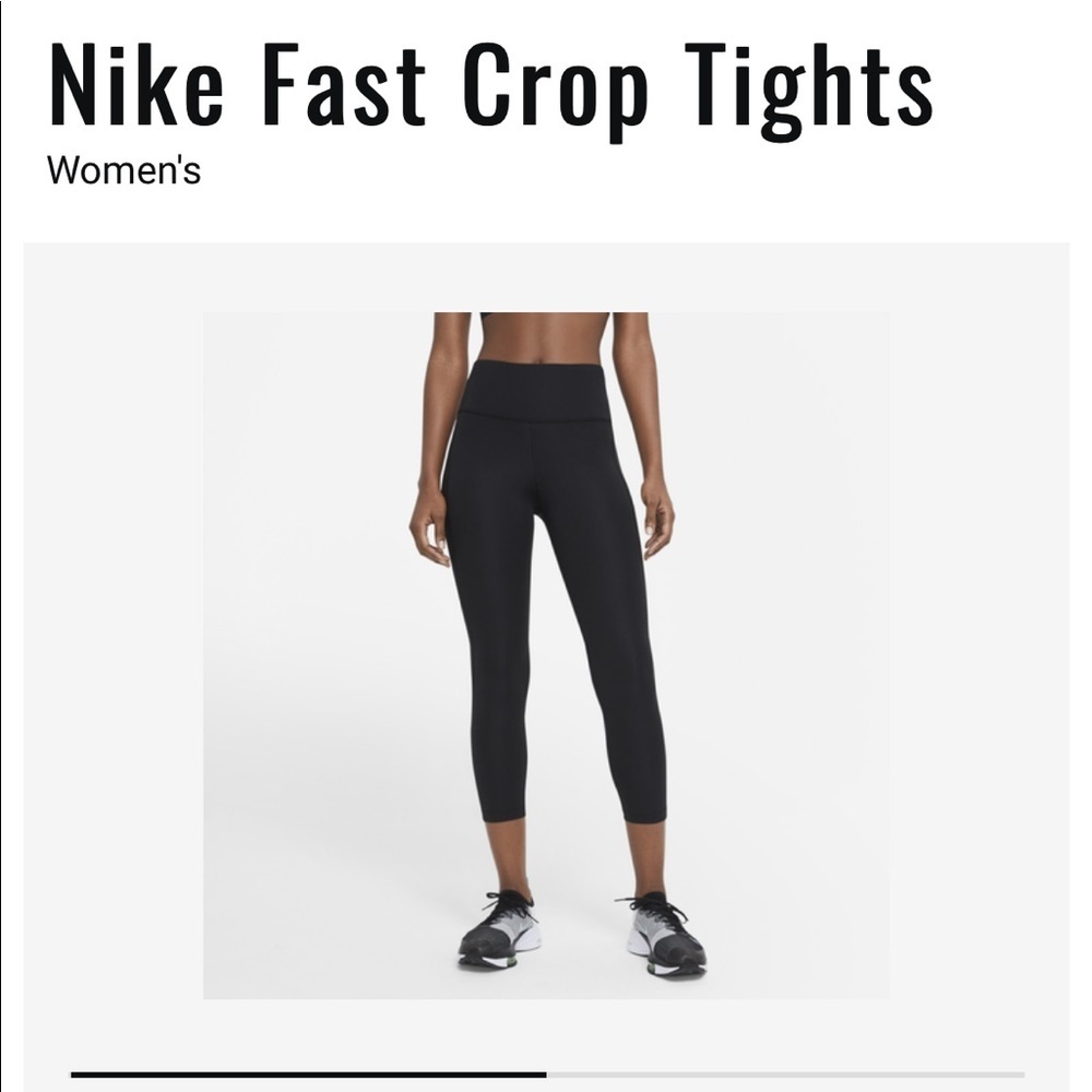 Nike fast mid rise crop length workout pants